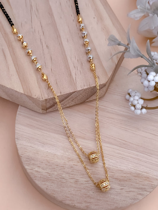 American Diamond Tutone Fancy High Gold Mangalsutra Belleza Jewels