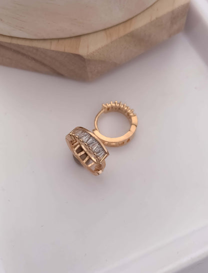 BUY 1 GET 1 FREE -American Diamond Rich Look Rose Gold Baali Earring - Earrings - Belleza Jewels