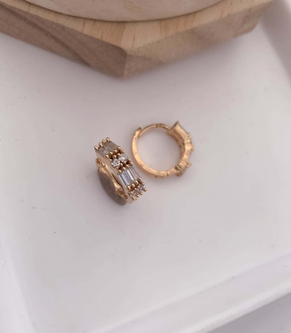 BUY 1 GET 1 FREE -American Diamond With Chowki Diamond Rose Gold Delicate Baali Earrings - Earrings - Belleza Jewels