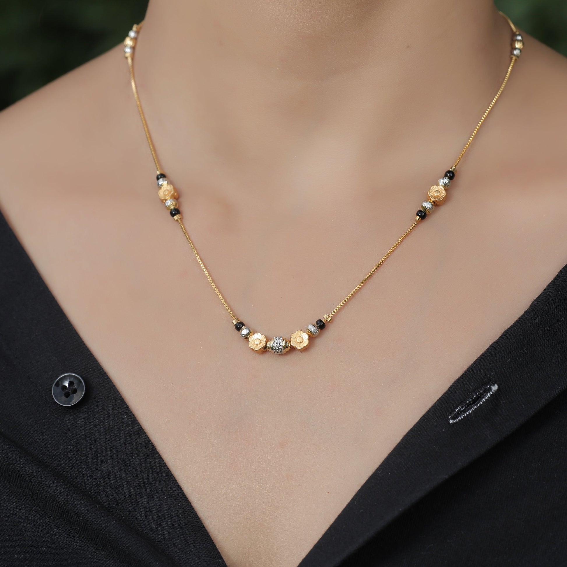 BUY 1 GET 1 Free-  American Diamond Gold Plated Fancy chain Mangalsutra - Mangalsutra -  Mangalsutra