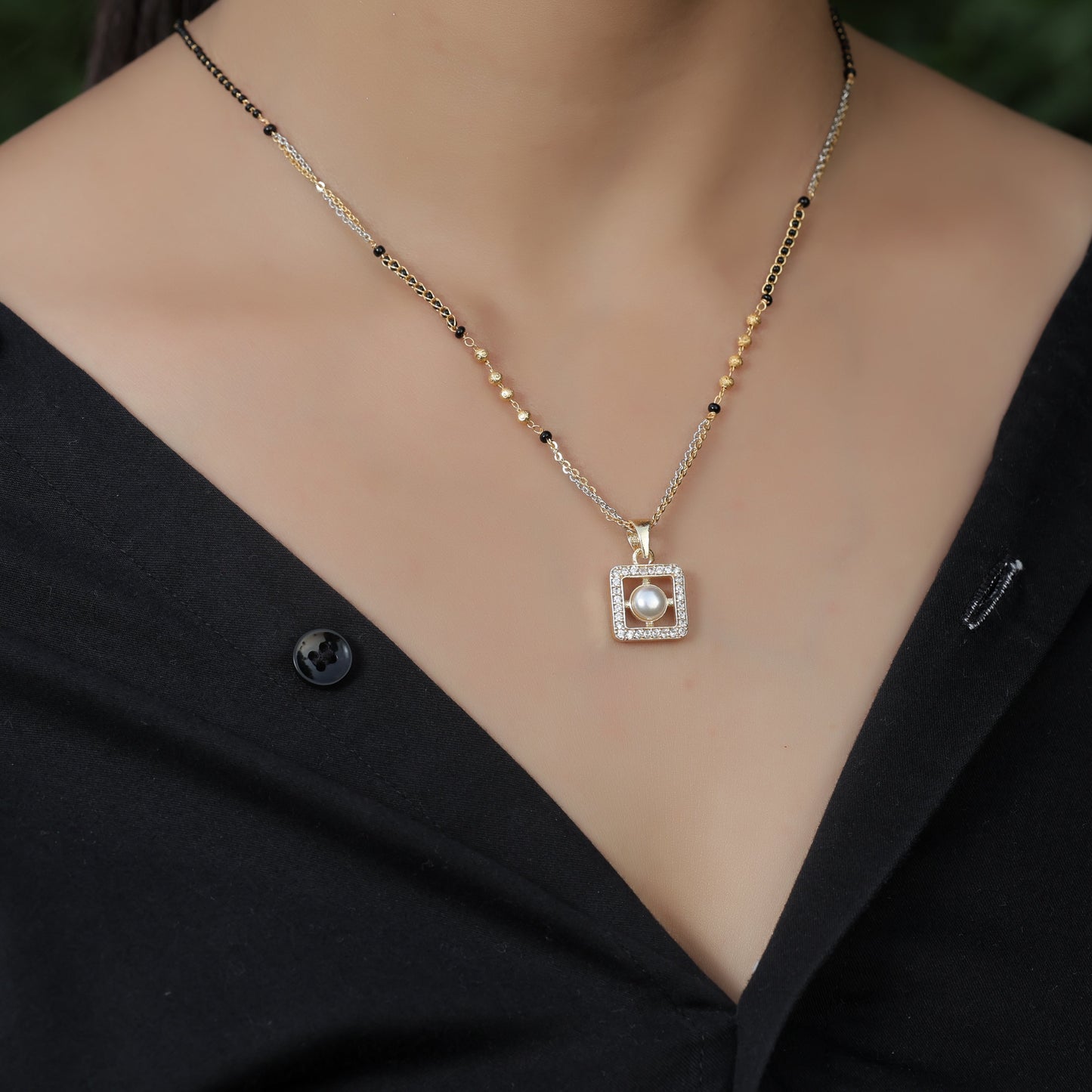BUY 1 GET 1 FREE American Diamond Rose Gold Fancy Delicate Mangalsutra - Mangalsutra -  Mangalsutra