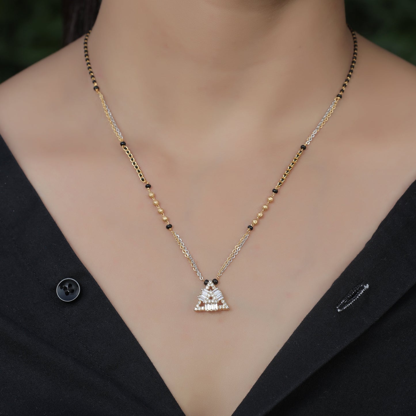 BUY 1 GET 1 FREE - American Diamond Rose Gold Fancy Mangalsutra - Mangalsutra -  Mangalsutra