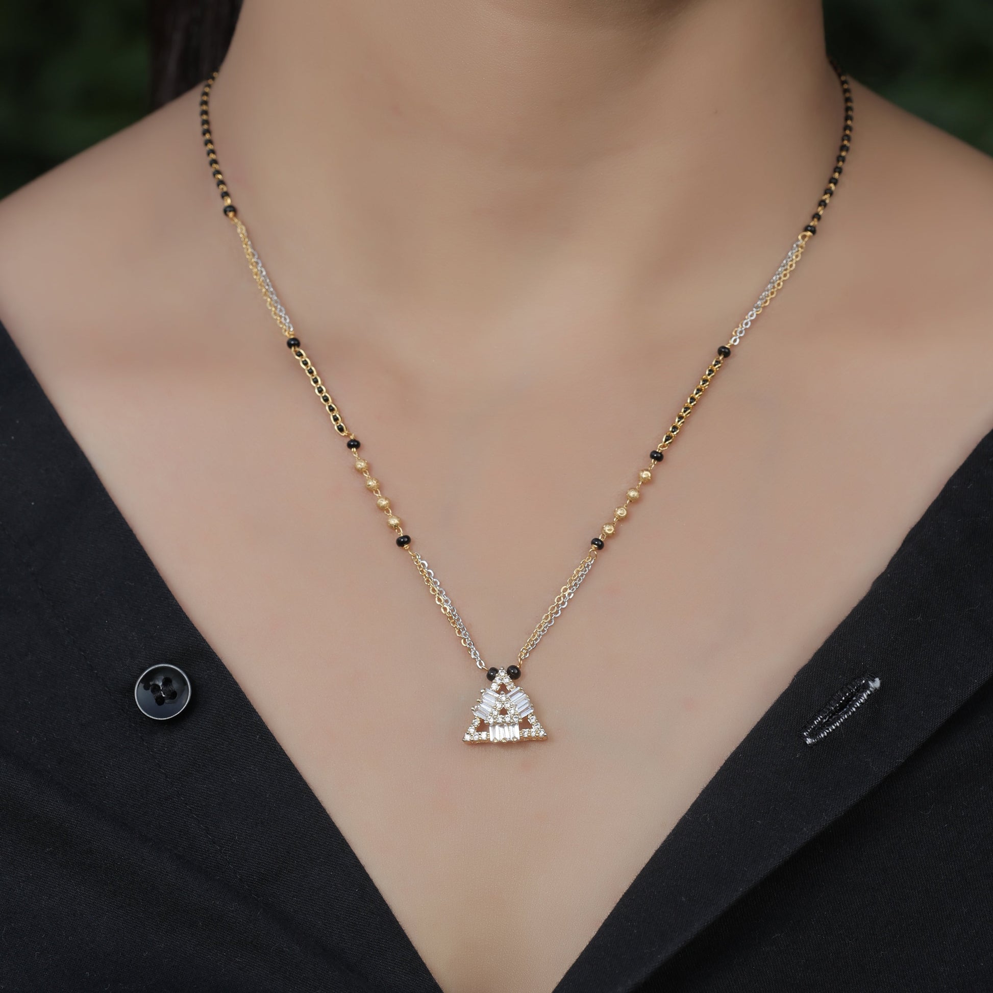 BUY 1 GET 1 FREE - American Diamond Rose Gold Fancy Mangalsutra - Mangalsutra -  Mangalsutra