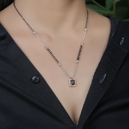 BUY 1 GET 1 FREE - American Diamond Rose Gold Plated Delicate Fancy Mangalsutra - Mangalsutra -  Mangalsutra
