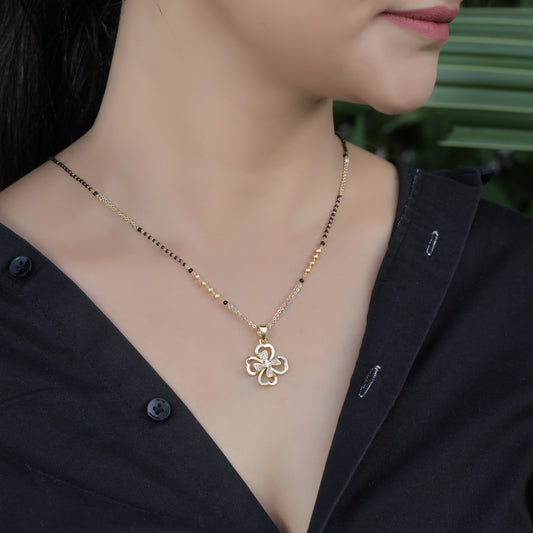 BUY 1 GET 1 FREE - American Diamond Gold Plated Delicate Fancy Mangalsutra - Mangalsutra -  Mangalsutra