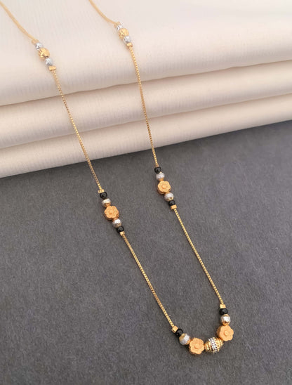 BUY 1 GET 1 Free- American Diamond Gold Plated Fancy chain Mangalsutra - Mangalsutra - Belleza Jewels