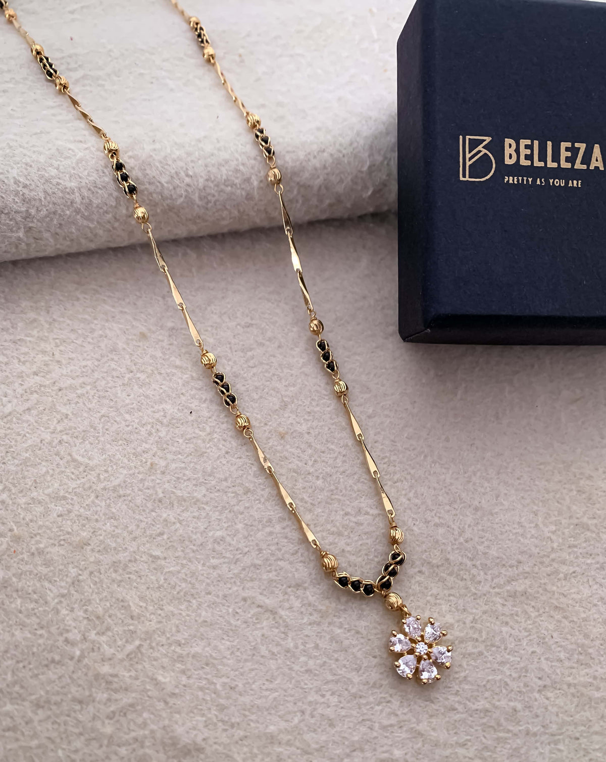 Buy 1 Get 1 Free American Diamond High Gold Plated Fancy Delicate Mangalsutra - Mangalsutra - Belleza Jewels