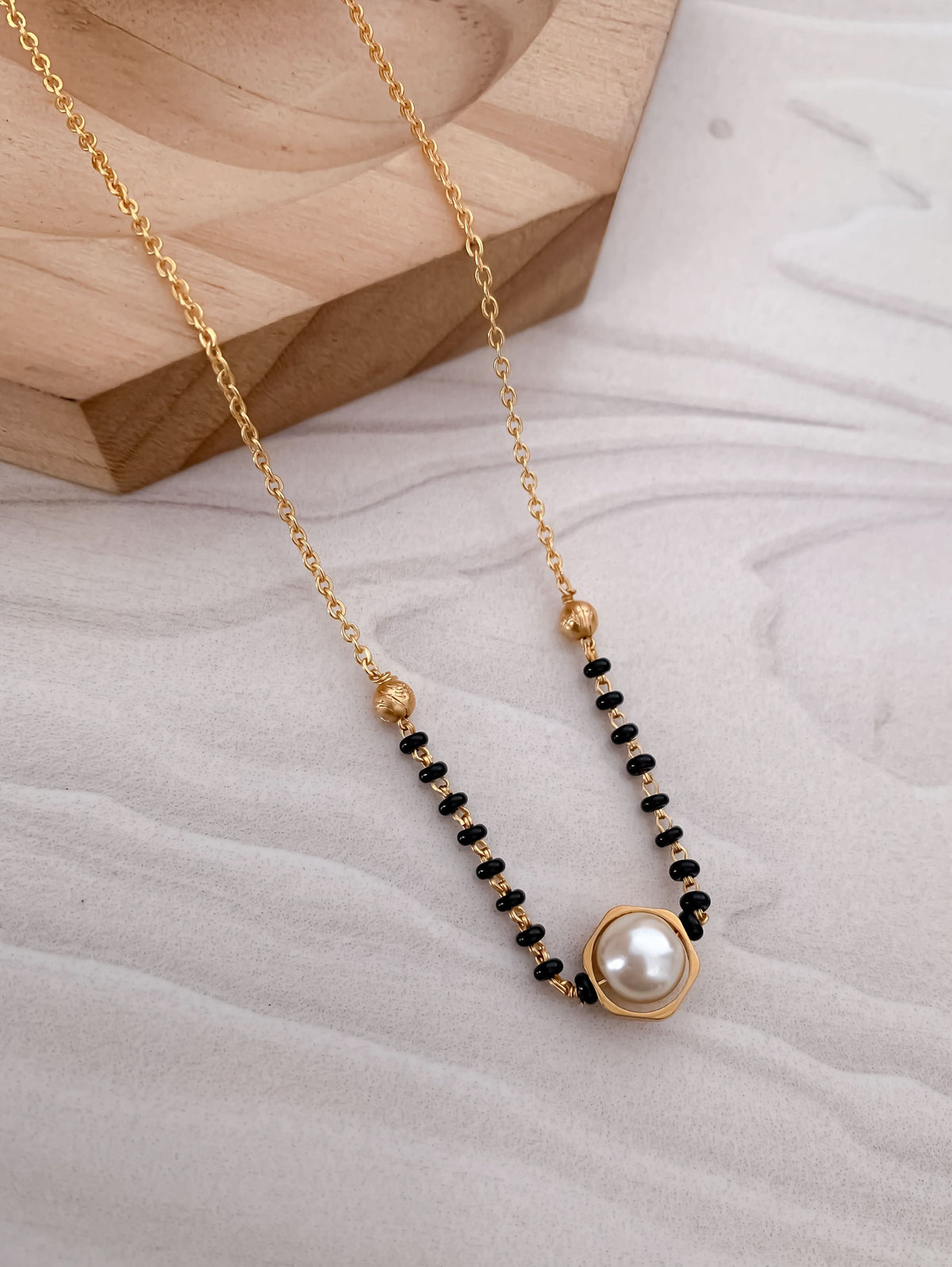 Buy 1 Get 1 Free Fancy Matt Finished Pearl Round Mangalsutra - Mangalsutra - Belleza Jewels