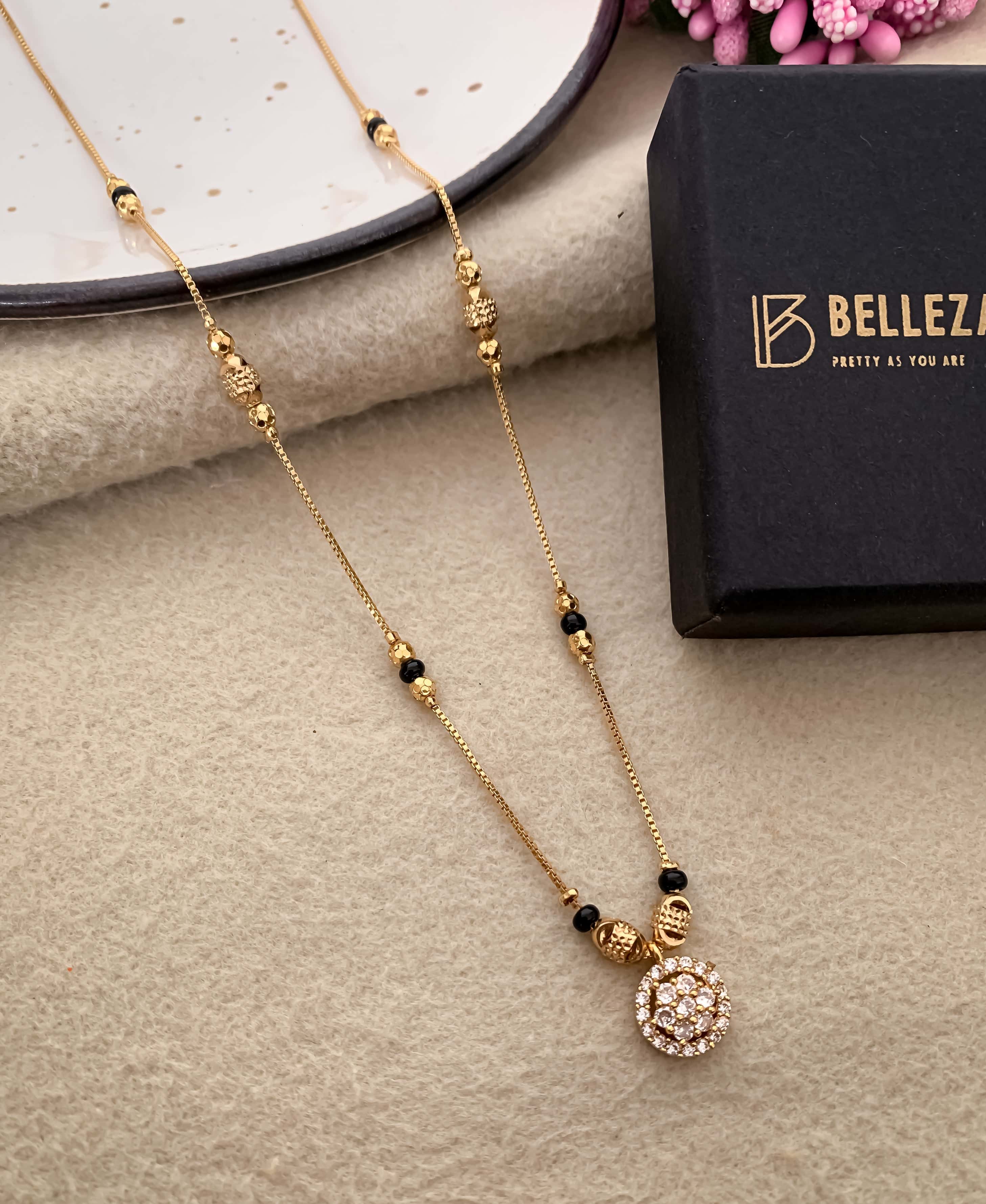 Buy 1 Get 1 Free American Diamond High Gold Plated Fancy Delicate Mangalsutra - Mangalsutra - Belleza Jewels