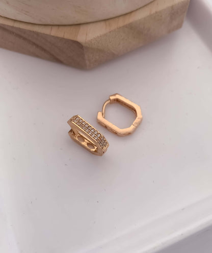 BUY 1 GET 1 FREE -American Diamond Rose Gold Delicate Fancy Look Baali Earrings - Earrings - Belleza Jewels