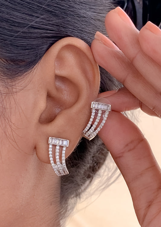 Sparkling Elegance: American Diamond Fancy Earrings Belleza Jewels