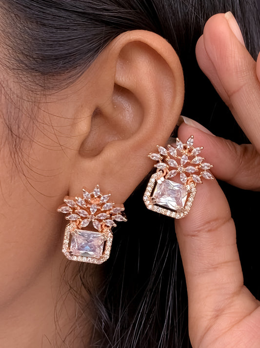 Sparkling Elegance: American Diamond Fancy Earrings Belleza Jewels