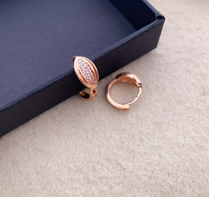 BUY 1 GET 1 FREE -American Diamond Rose Gold Pleted Fancy Earrings Bali - Earrings - Belleza Jewels