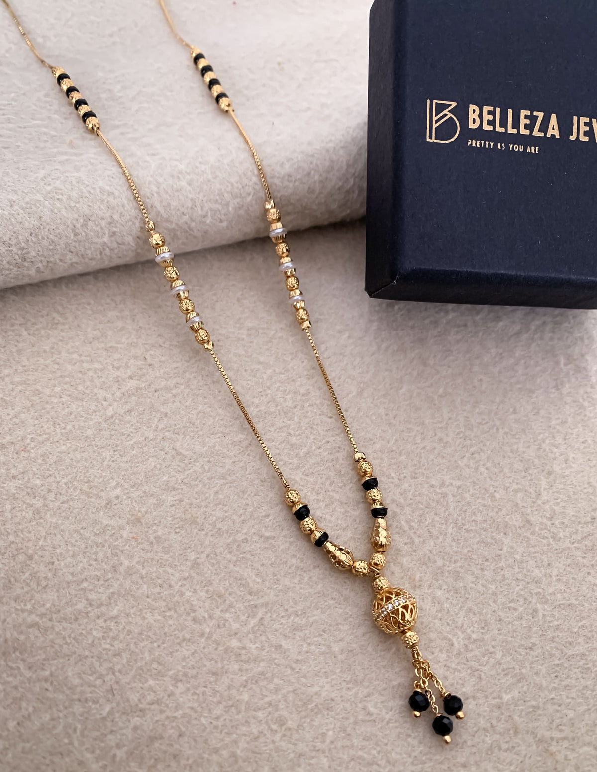 Buy 1 Get 1 Free American Diamond Henging Ball Tutone Fancy Delicate mangalsutra - Mangalsutra - Belleza Jewels