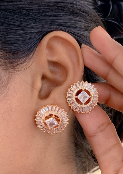 Sparkling Elegance: American Diamond Fancy Earrings Belleza Jewels