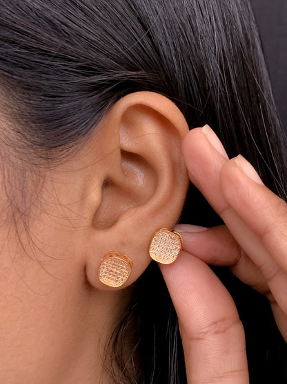 BUY 1 GET 1 FREE -American Diamond Rose Gold Fancy Earrings - Earrings - Belleza Jewels