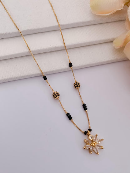 Buy 1 Get 1 Free - Minimal Star Charm Mangalsutra with Black Beads