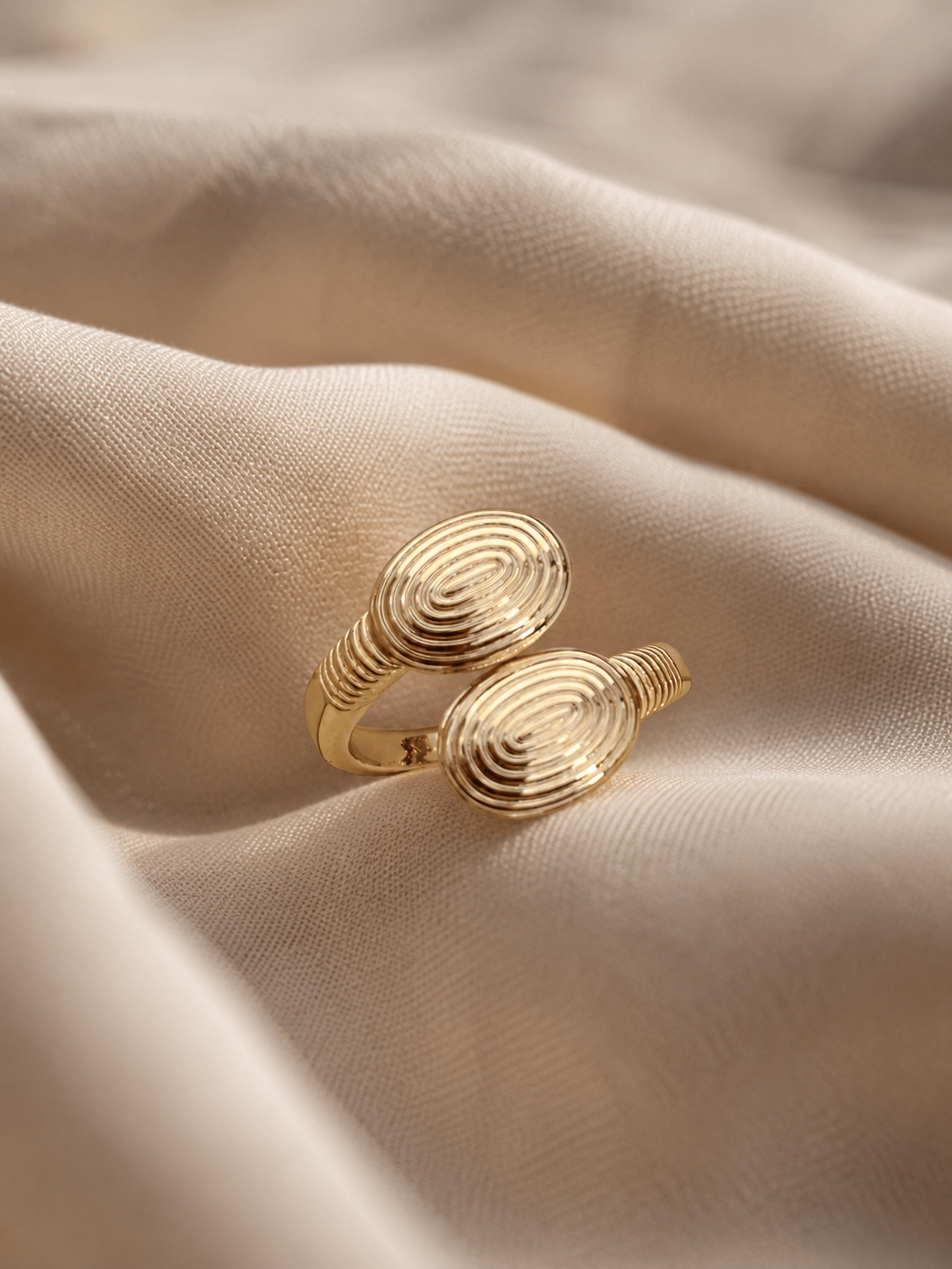 Spiral Gold Adjustable Statement Ring