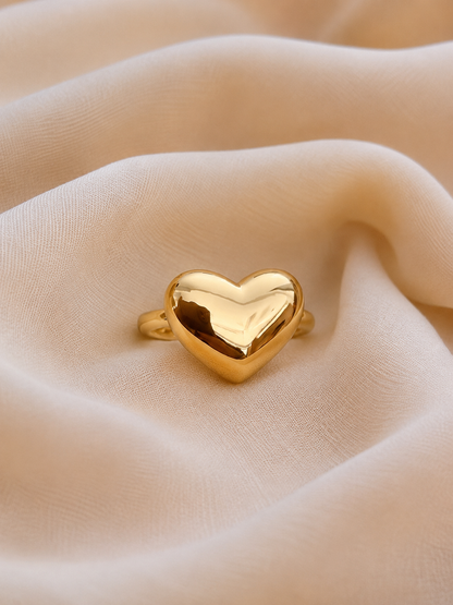 Classic Gold Heart Statement Ring