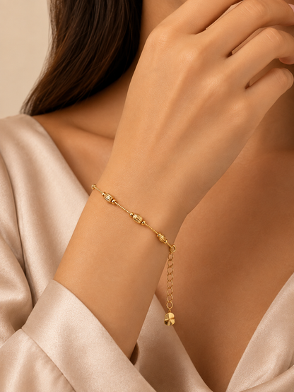 Golden Tulip Charm Bracelet