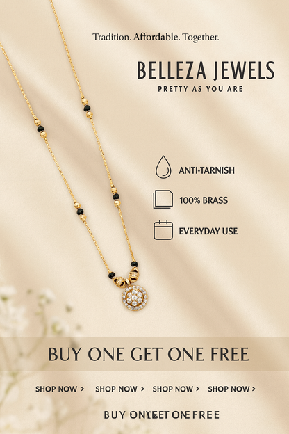Buy 1 Get 1 Free American Diamond High Gold Plated Fancy Delicate Mangalsutra