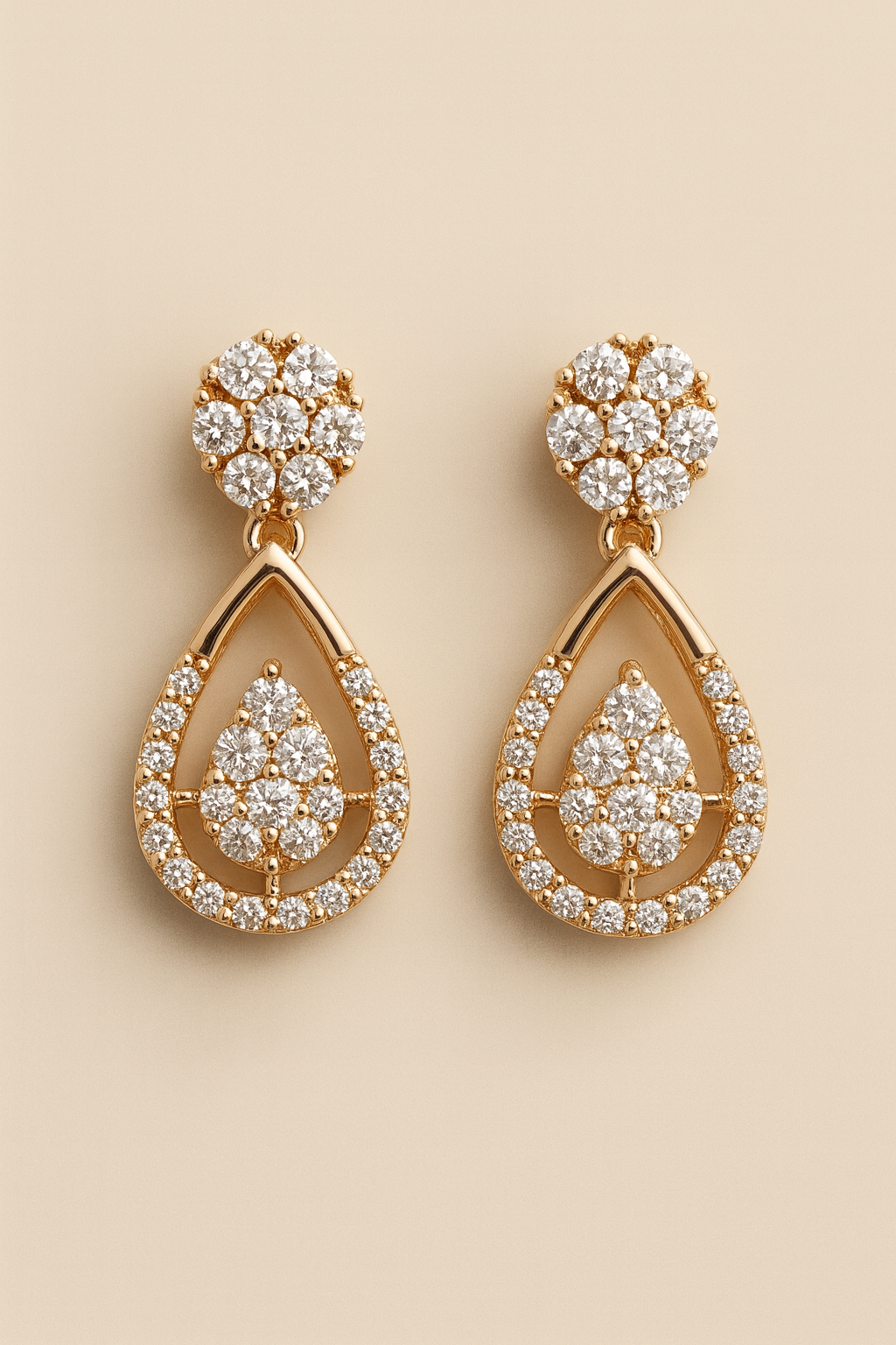 BUY 1 GET 1 FREE -American Diamond high rose gold fancy Earrings