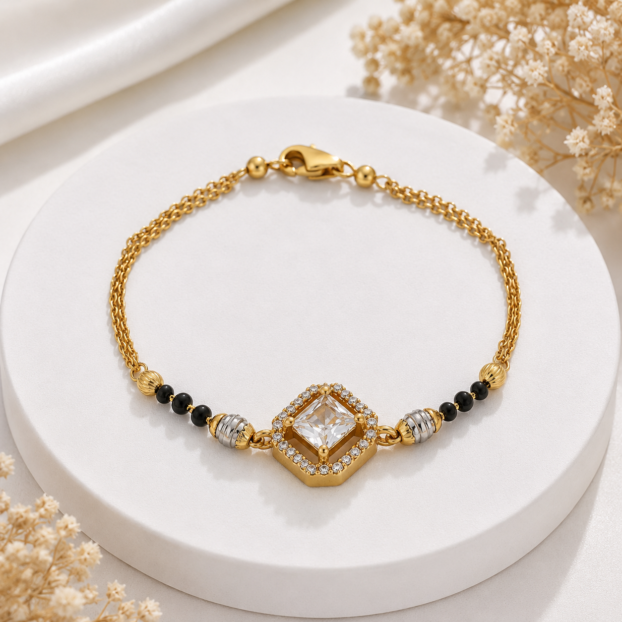 American Diamond  High Gold Plated Facy Hand Mangalsutra