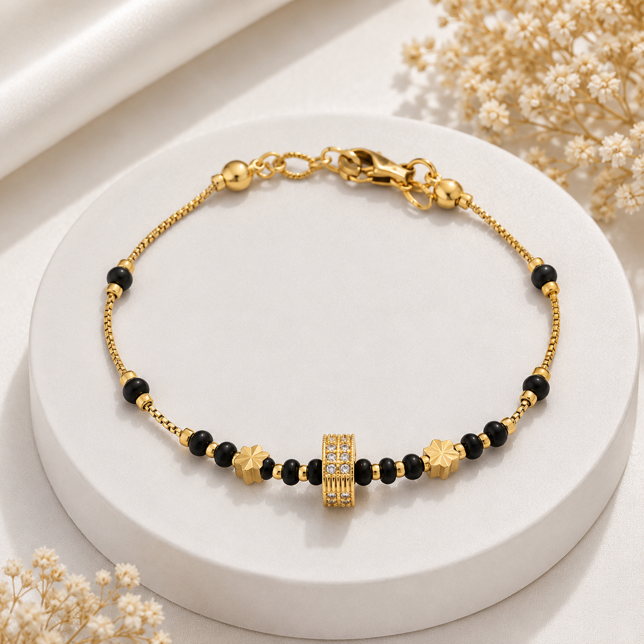 American Diamond Gold Fancy Hand Mangalsutra