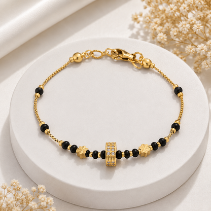American Diamond Gold Fancy Hand Mangalsutra