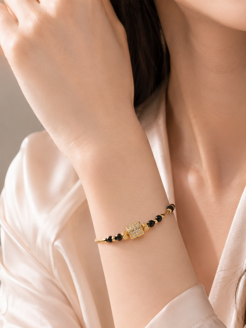 American Diamond Gold  Plated Fancy Hand Mangalsutra
