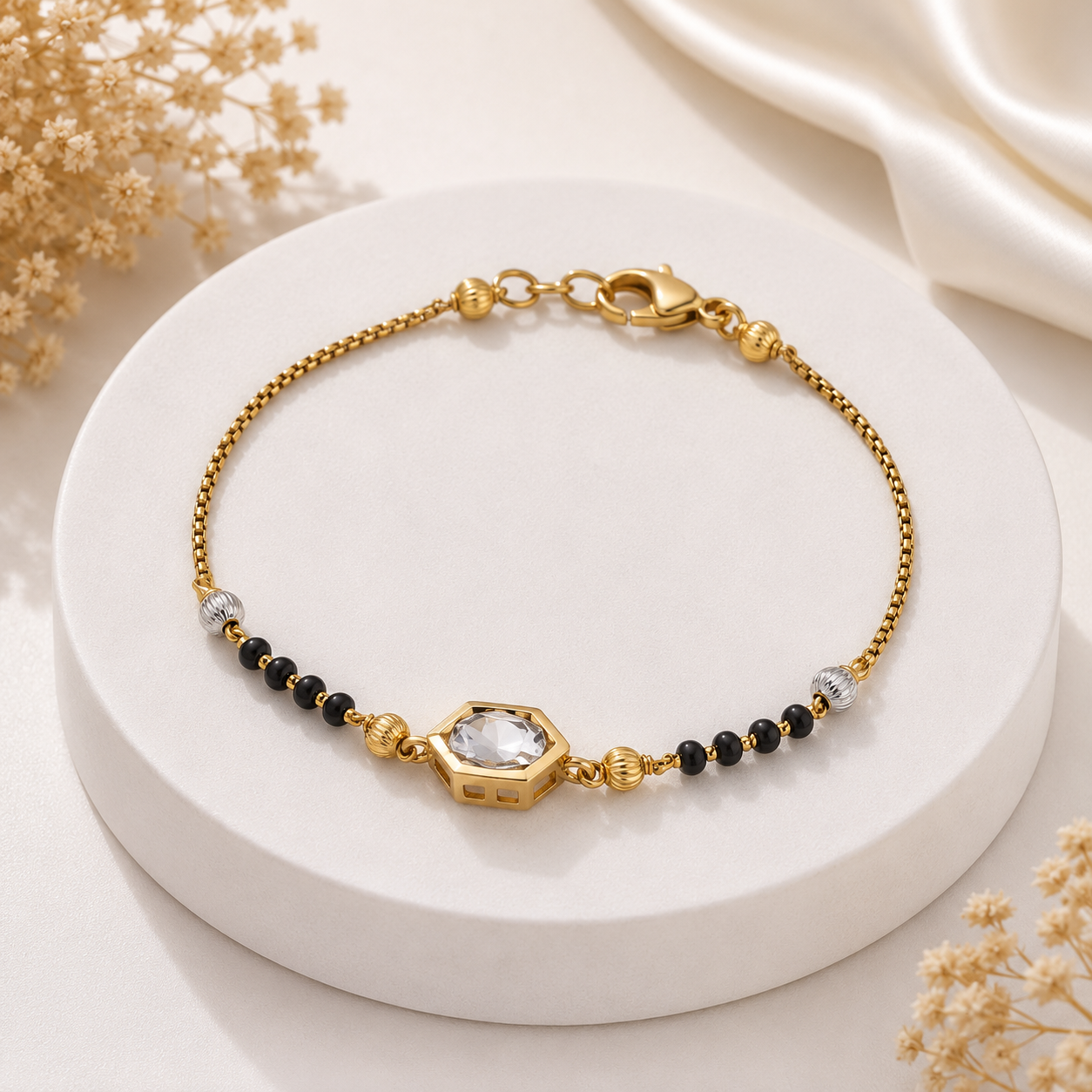 Fancy High Gold Plated Delicate Hand Mangalsutra