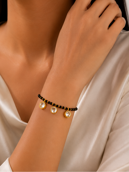 Fancy Gold Plated Delicate Hand Mangalsutra