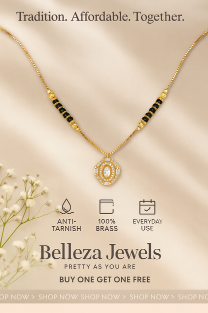 Buy 1 Get 1 Free  - American Diamond High Gold Plated  Delicate Mangalsutra