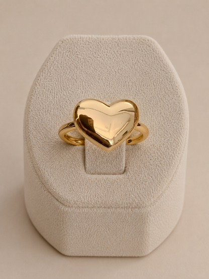 Classic Gold Heart Statement Ring