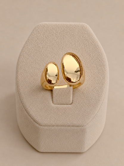 Minimalist Gold Open Adjustable Statement Ring