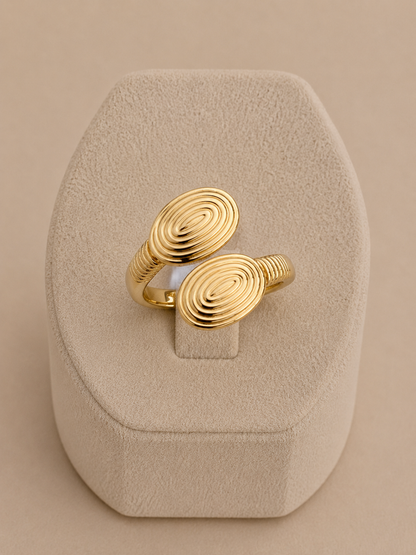 Spiral Gold Adjustable Statement Ring