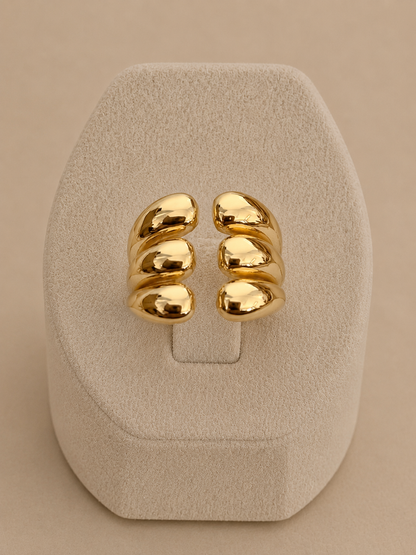 Gold Multi-Dome Adjustable Statement Ring