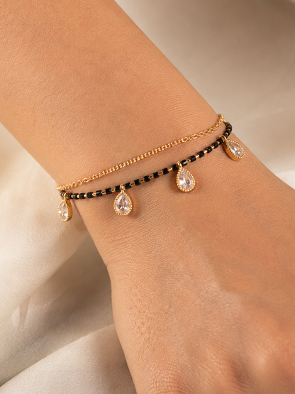 Pear Drop Crystal Mangalsutra Bracelet