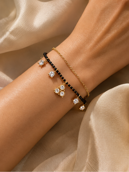 Sparkling Crystal Charm Mangalsutra Bracelet