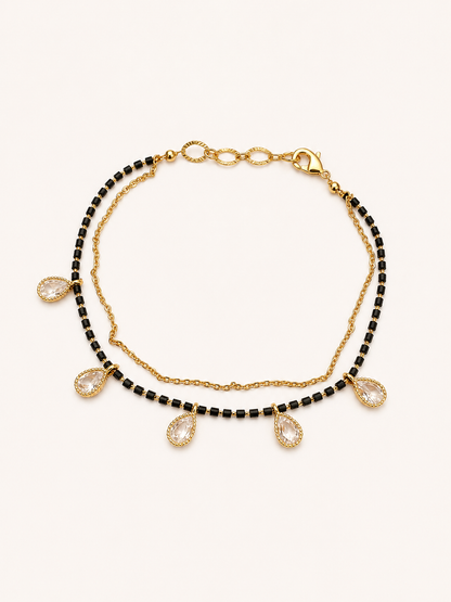 Pear Drop Crystal Mangalsutra Bracelet