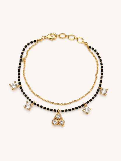 Sparkling Crystal Charm Mangalsutra Bracelet