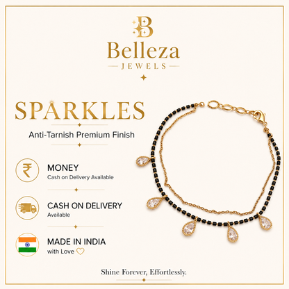Pear Drop Crystal Mangalsutra Bracelet