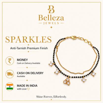 Sparkling Crystal Charm Mangalsutra Bracelet