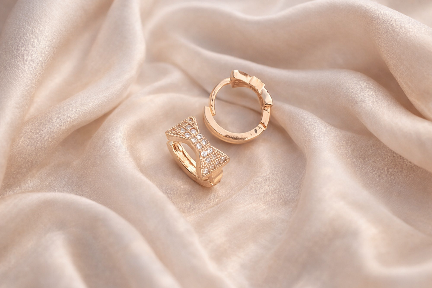 Buy 1 Get 1 Free -American Diamond Rose Gold Fancy Baali Earrings - Earrings - Belleza Jewels