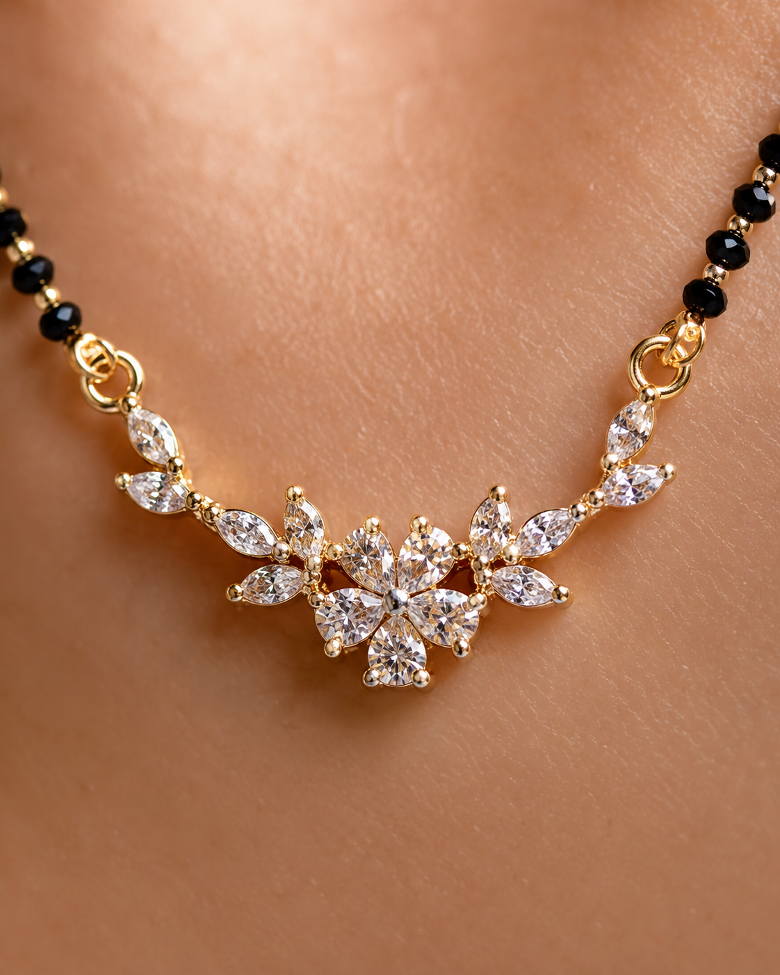 Buy 1 Get 1 Free -Floral Grace Rose Gold Mangalsutra