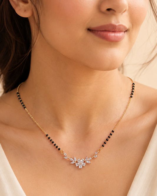 Buy 1 Get 1 Free -Floral Grace Rose Gold Mangalsutra