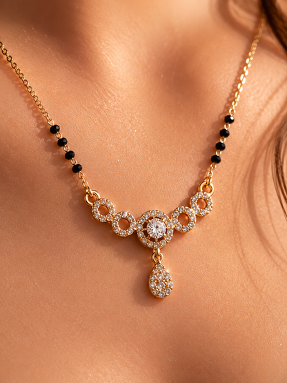 Buy 1 Get 1 Free -Golden Orbit Drop Mangalsutra