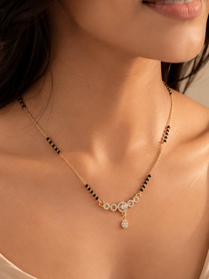Buy 1 Get 1 Free -Golden Orbit Drop Mangalsutra