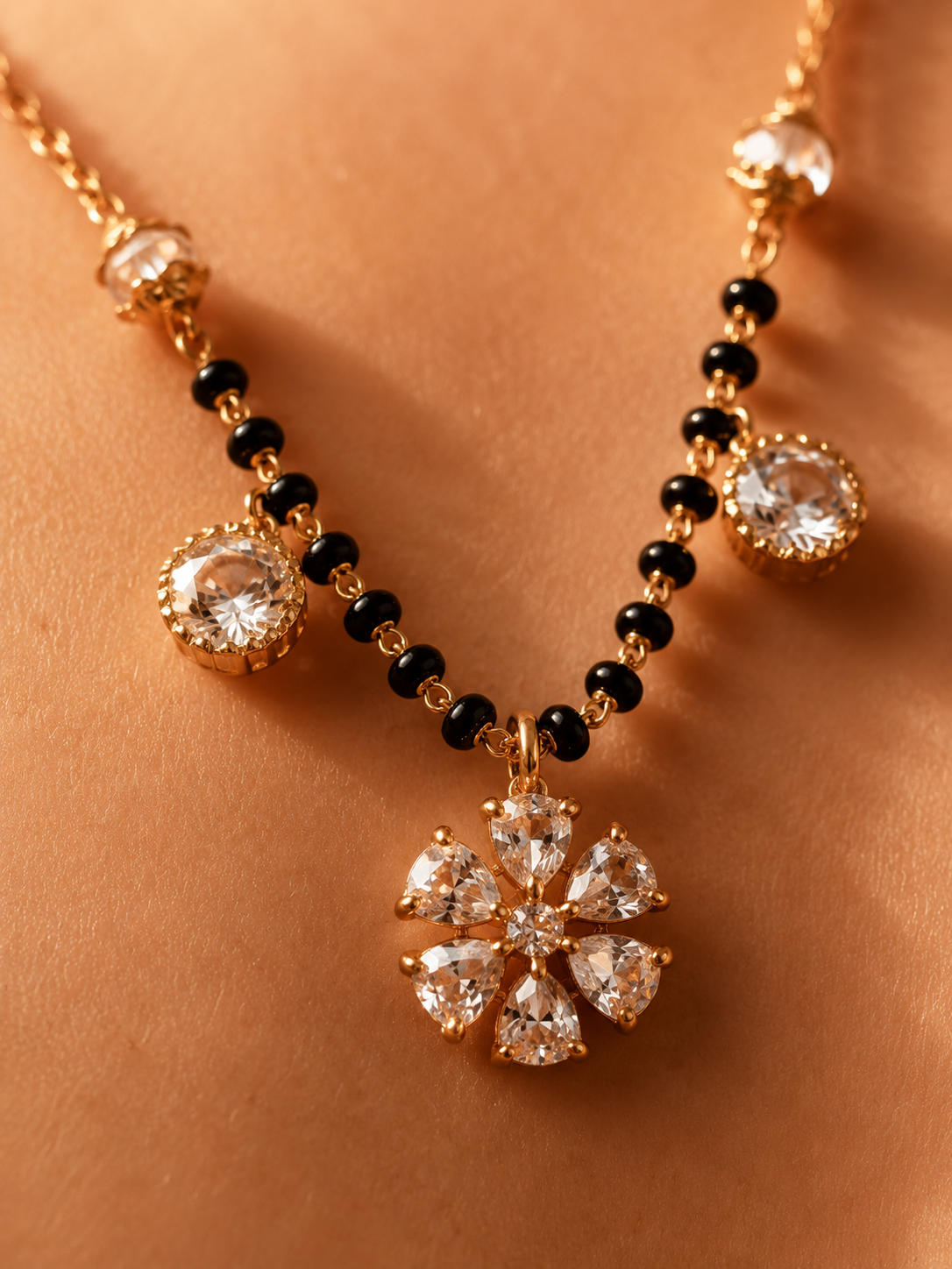 Buy 1 Get 1 Free - Golden Blossom Charm Mangalsutra