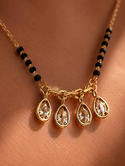 Buy 1 Get 1 Free - Golden Teardrop Charm Mangalsutra